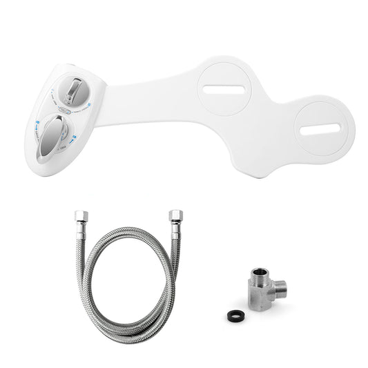 Cold Water Spray Bidet For Home Renovation Self-Cleaning Dual Nozzle Bidet Feminine Wash Non Electric Mechanical Toilet Seat Cover