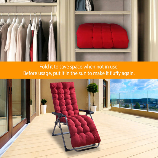 1Pc Chaise Lounger Cushion Recliner Rocking Chair Sofa Mat Deck Chair Cushion Chair Not Inlcuded  Standard Type