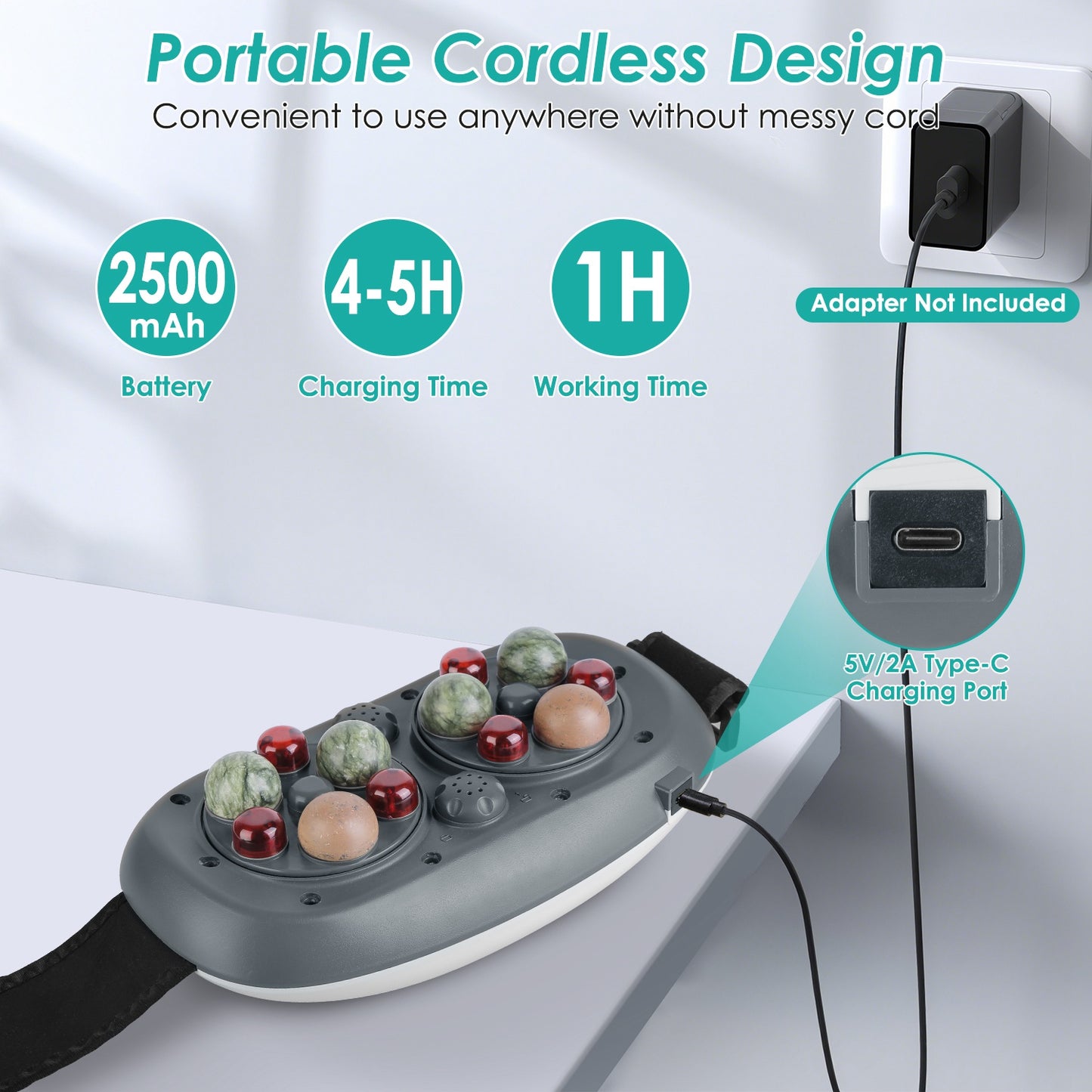 1Pc Abdominal Massager Anti Cellulite Remover Machine Electric Stomach Tummy Massager Automatic Bian Stone Kneading Massager With 5 Modes 3 Heat 3 Speeds 3 Timers For Belly Flattening Indigestion Stom