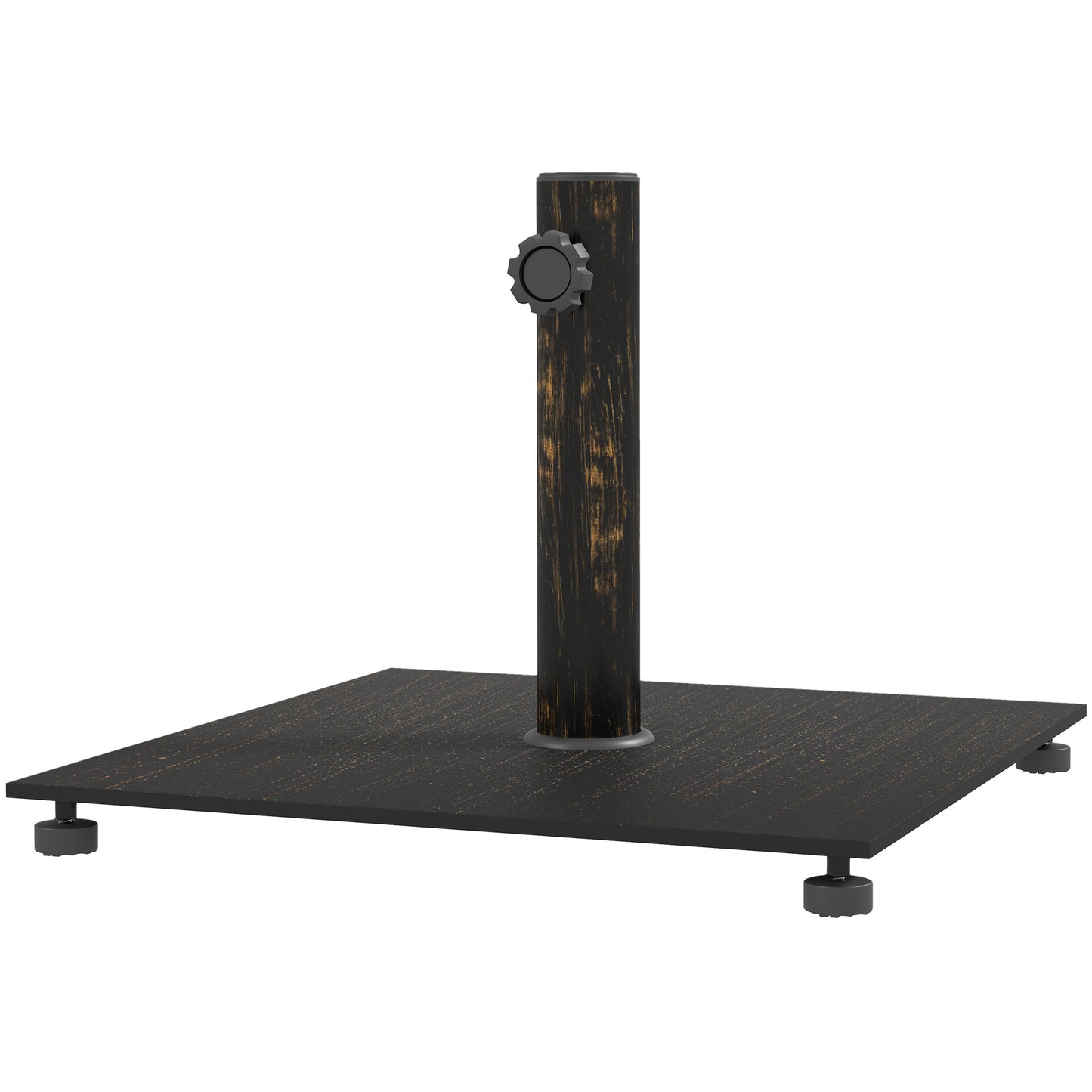 Square Patio Umbrella Base, 29 Lbs Metal Umbrella Stand Base With Adjustable Foot Pads, Heavy Duty Patio Umbrella Holder For 1.51.9 Umbrella Poles For Outdoor, Lawn, Poolside, Bronze