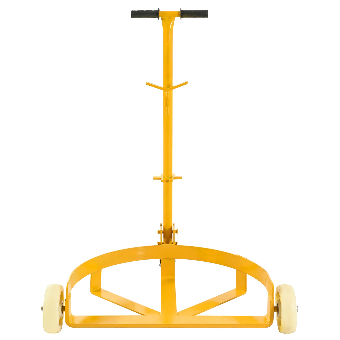 55 Gallon Drum Dolly, 1200lbs Capacity, With 2 Fixed PU Wheels And 1 Swivel Wheel - Low Profile Steel Oil Drum Caddy Oil Barrel Drum Roller Hand Cart