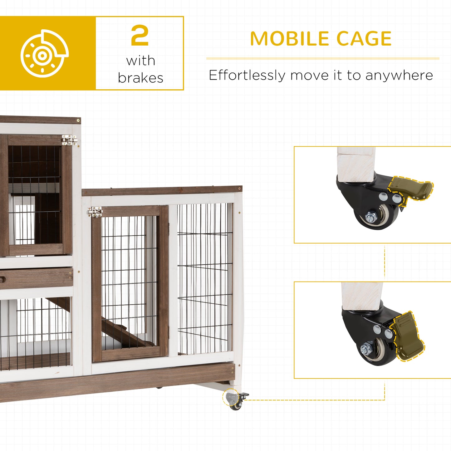 Wooden Rabbit Hutch Elevated Bunny Cage
