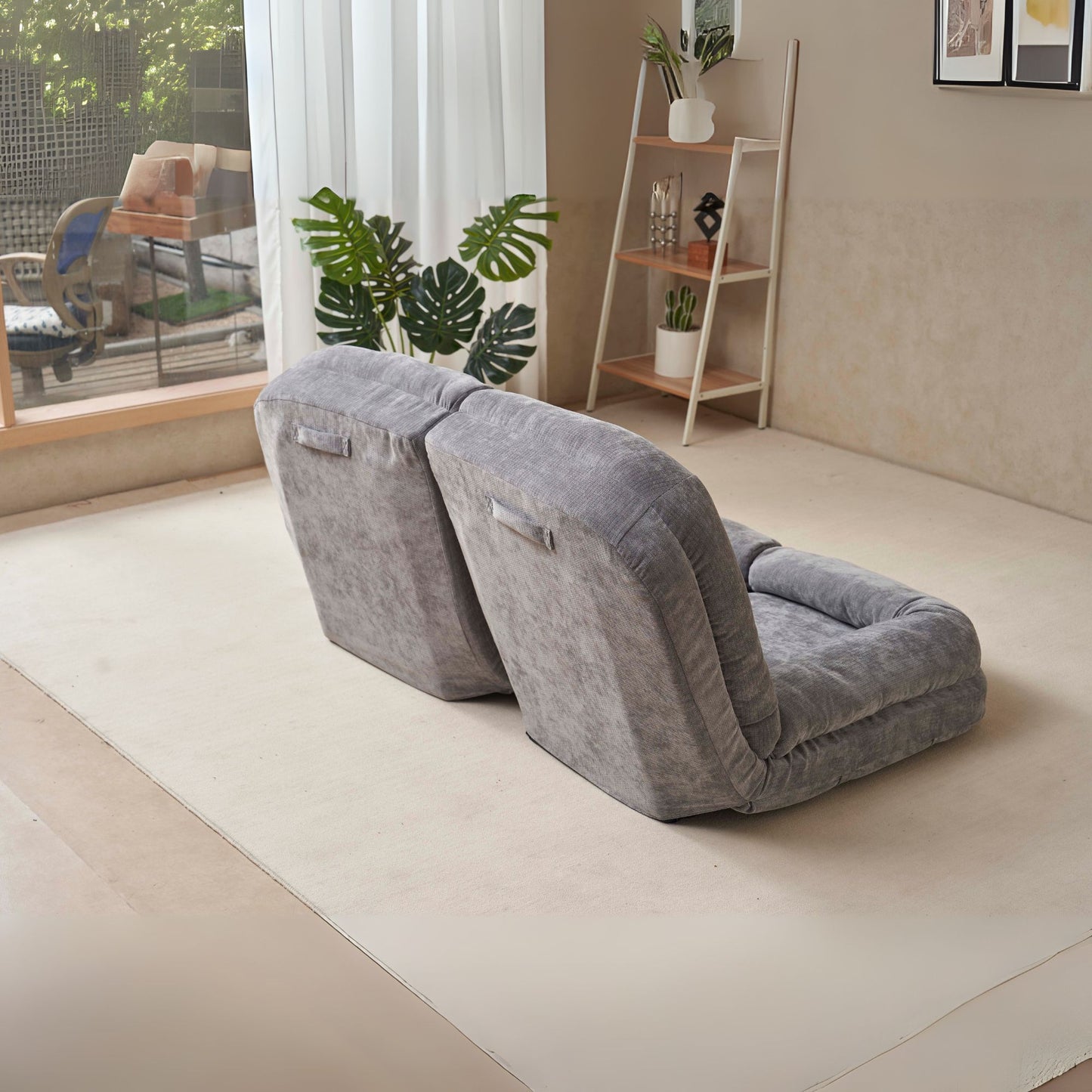 Convertible Fold-Out Double Sofa Bed,Gray