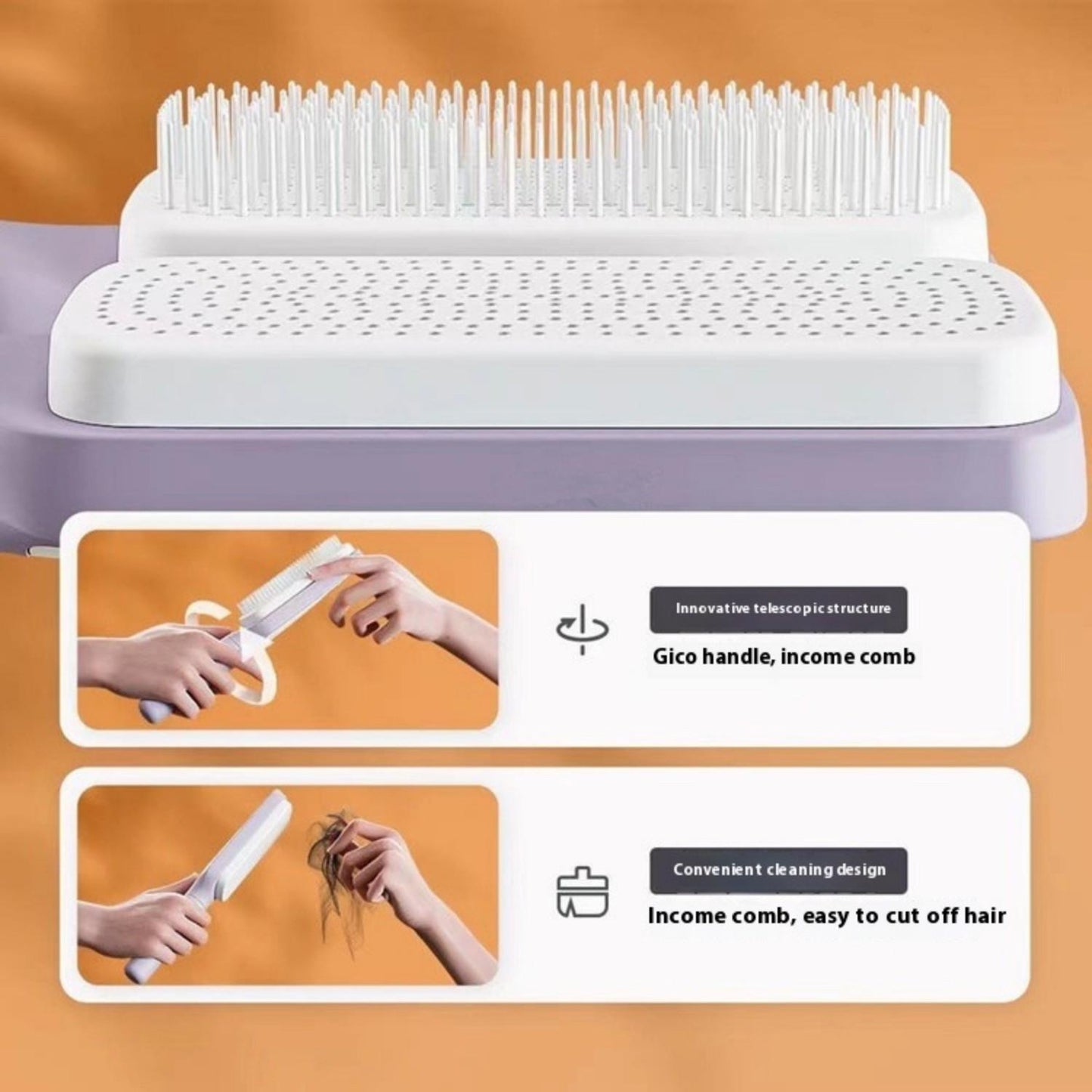 Best-selling Extendable Rotating Comb, One-touch Hair Removal Anti-tangling Anti-static Multi-functional Portable Home Comb,Self-pickup Only