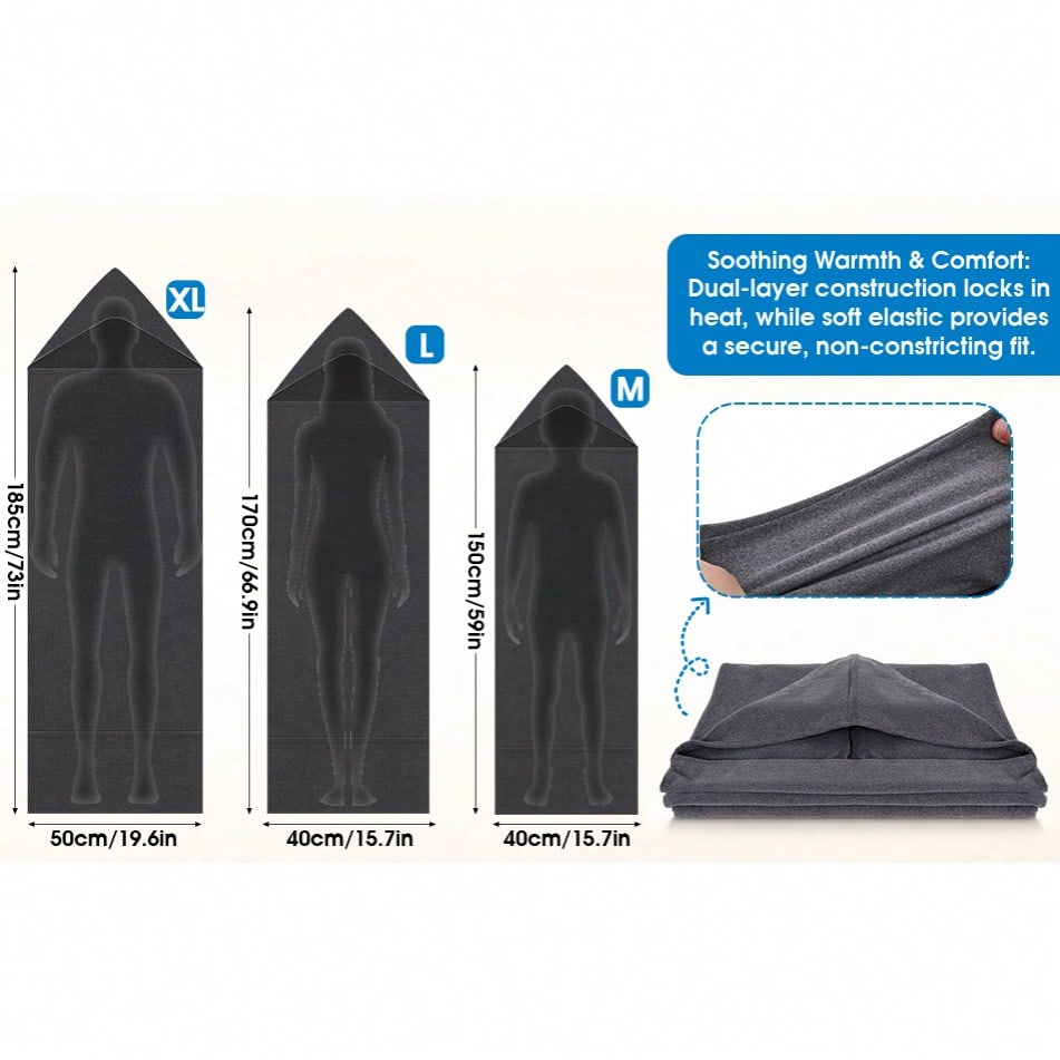 Wearable Hooded Sleep Pod Blanket, 2-in-1 Full Body Sleeping Bag
