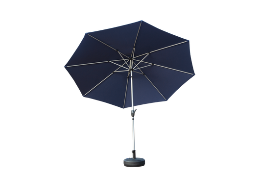 9FT Patio Umbrella, Outdoor Table Umbrella With Push Button Tilt And Crank, UV Protection Waterproof Market Sun Umbrella With 8 Sturdy Ribs For Garden, Deck, Backyard, Pool  Navy Blue