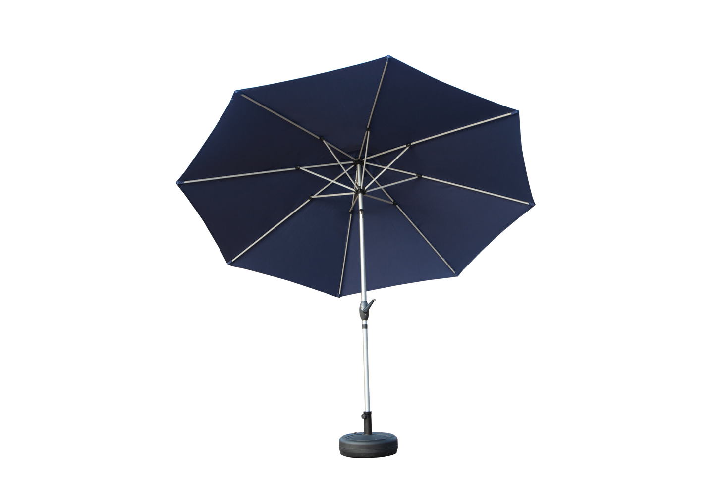 10FT Patio Umbrella, Outdoor Table Umbrella With Push Button Tilt And Crank, UV Protection Waterproof Market Sun Umbrella With 8 Sturdy Ribs For Garden, Backyard, Pool  Navy Blue  - Base Not Include
