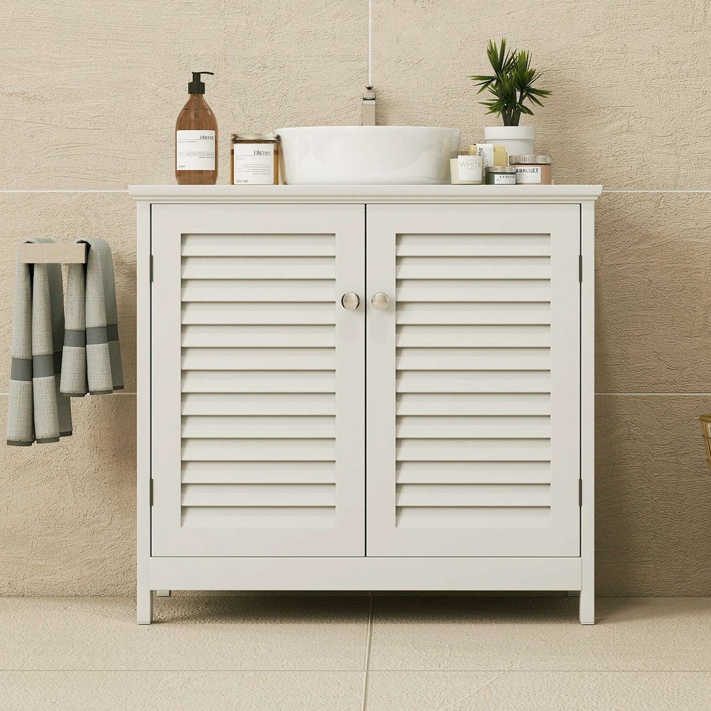 Wall Mounted Sink Plumbing Sink Storage Cabinet With 2 Doors And Shelf Wooden Modern Wall Mounted Drainage Under Sink Bathroom Cabinet For Home
