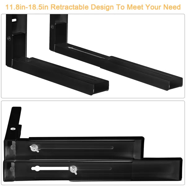 2 Pcs Microwave Brackets Adjustable Wall Mount Shelf Heavy Duty Carbon Steel Wall Microwave Cradle