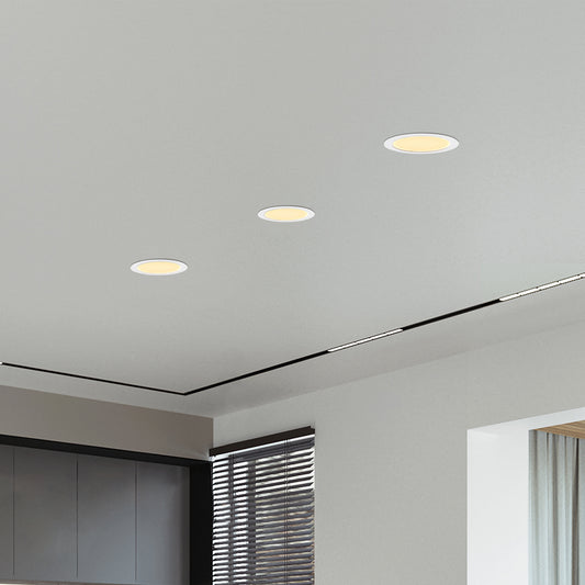 6 Inch LED Recessed Ceiling Lights, 12-Pack Ultra-Thin With Junction Box, 5 Color Temperature Options 2700K-5000K, 12W 1080LM Dimmable Canless Downlight, ETL Listed For Home And Commercial Use