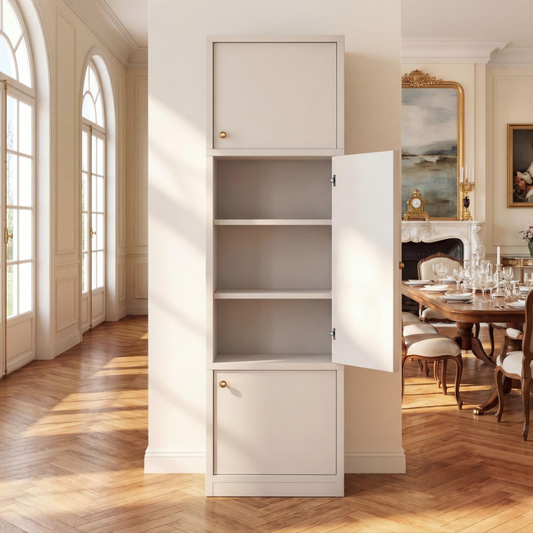 Tall Narrow Pantry Cabinet 71 Inch Freestanding Storage Cabinet With Doors And Shelves, Adjustable Shelves, Drawer & Anti-Tip Kit, E1-Grade Wood, Warm White For Bathroom Storage Cabinet, Small Spaces