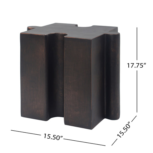 Puzzle Art Side Table, Modular Concave Edge MGO Table - Buy Singles Or Combine For Custom Layouts, Indoor & Outdoor,Antique Copper Color