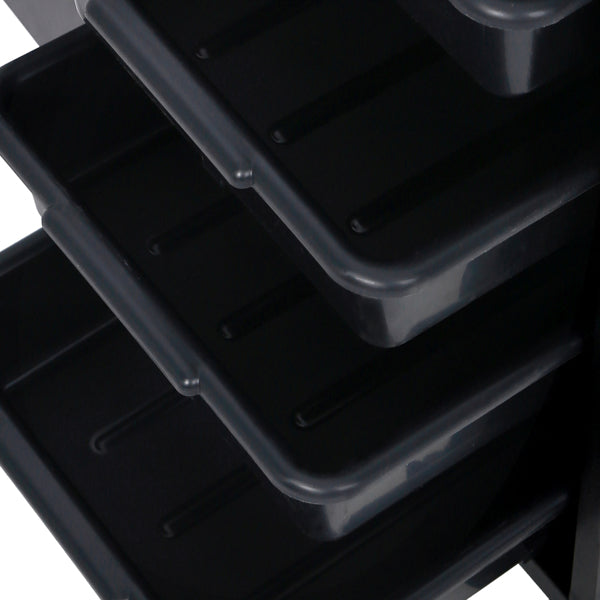 16mm Particle Board, ABS Tray,, Black Hair Salon Tool Cart