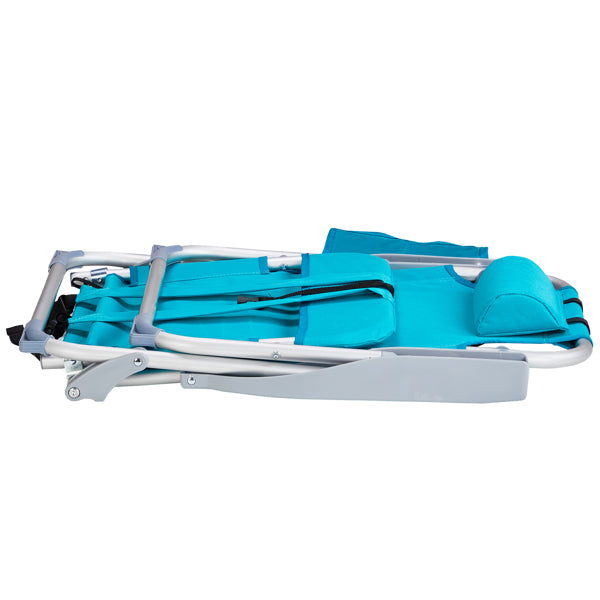63x65x82cm Short Oxford Cloth Silver White Aluminum Tube Bearing Beach Chair Mint Green