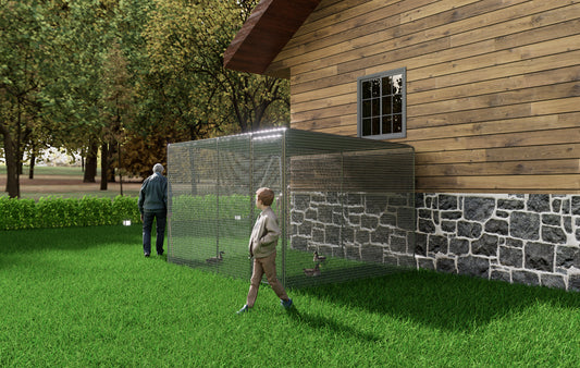 Chicken Coop 9.8x6.5x6.5FT Chicken Run Pen For Yard . It Can Also Be Used As A Large Bird Cage Or A Cat House And Other Pet Cages. Outdoor Bird Aviary Parrot Cage Without Perch.The Net Is Green .