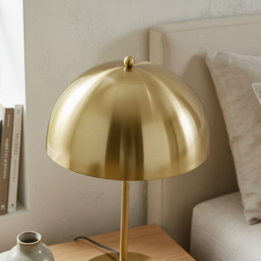 Minimalist Table Lamp Dimmable Table Lamp Fast Delivery Small Bedside Lamps For Night Stands, Living Room, Office,Study Room, Tundra Table Lamp - Gold Outer - White Inner 110-120V