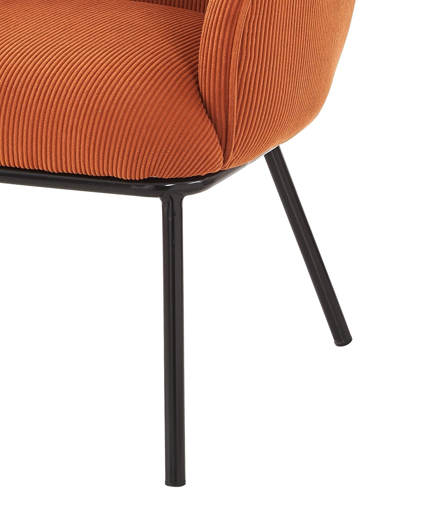 Modern Corduroy Accent Chair, Upholstered Armchair With Metal Legs, Mid-Century Barrel Chair For Living Room Bedroom, Easy Assembly