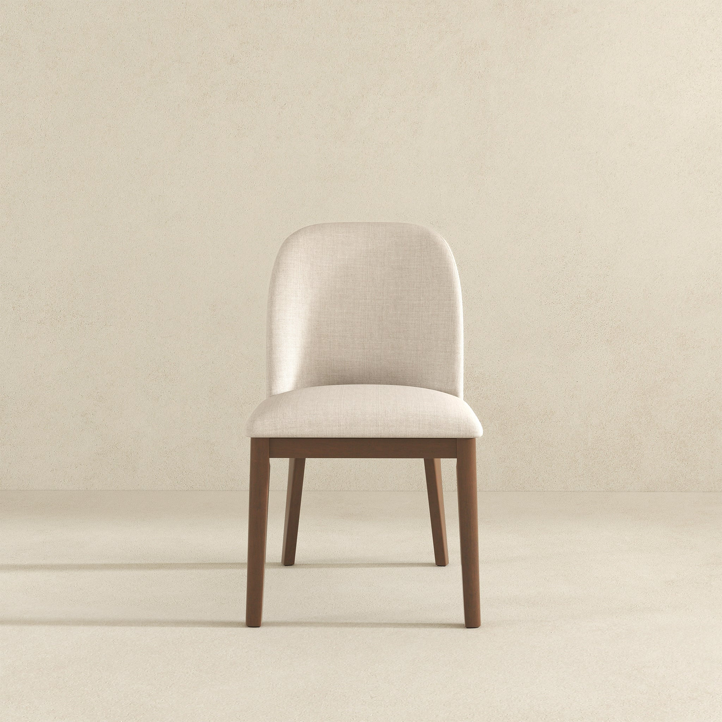 Mid-Century Modern Kaitlyn Beige Linen Dining Chair With Solid Wood Legs, 34.3  H X 19.3  W X 23  D Set Of 2