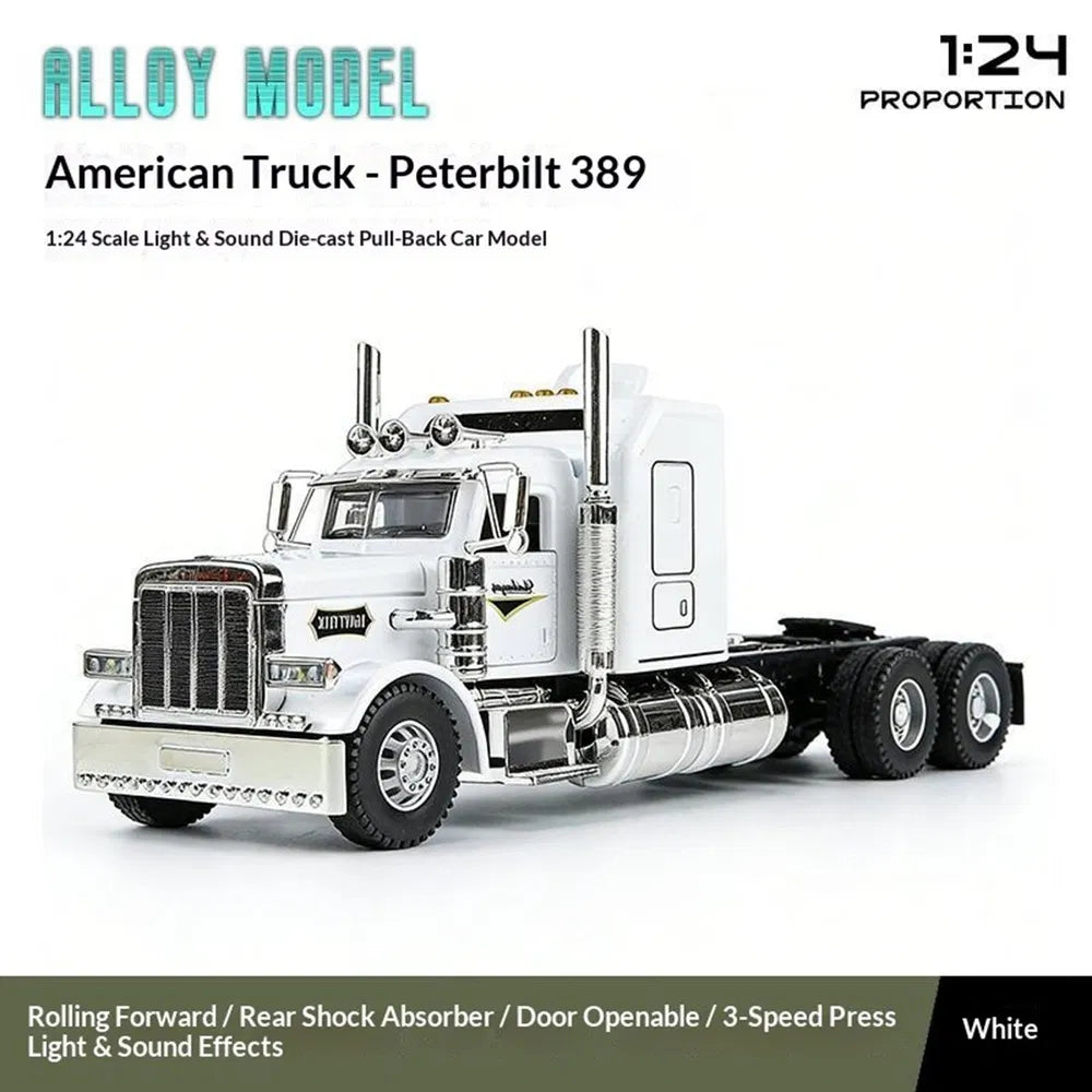 Semi Truck Toys For Boy Heavy Trucks,Metal Diecast Trucks Model Pull Back Cars With Light And Sound,Truck And Trailer Toys For Boys,Toy Trucks For Boys Age 4-8