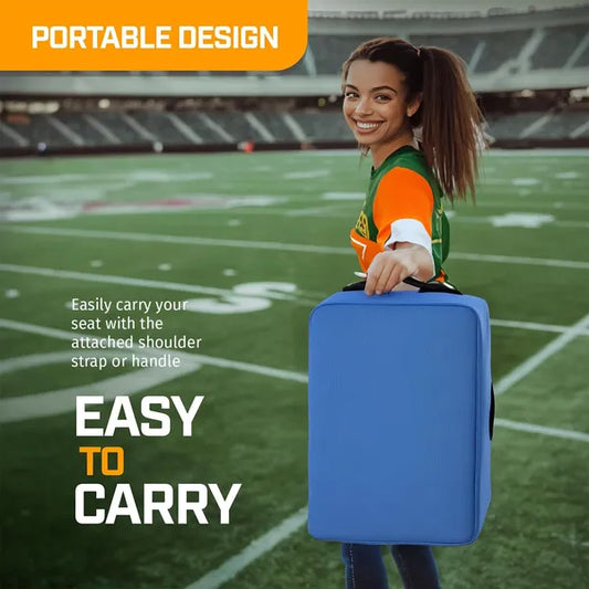 Alpcour Portable Extra Thick Stadium Seat Cushion - 21x 15 Inch Bleacher Cushion With Side Pocket
