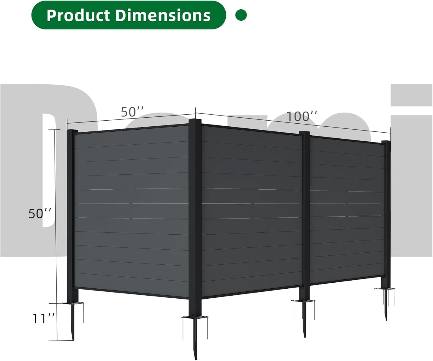 Outdoor Privacy Screens, 50  W X 50  H Air Conditioner Fence, Trash Can Enclosure With Metal Stakes, Metal Decorative Fences For Garden Patio 3 Panels, Black
