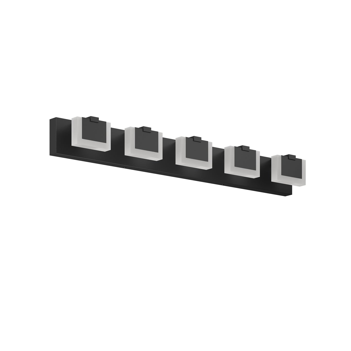 5 Lights Modern Black Vanity Light Up And Down Black Bathroom Lighting Fixtures LED Bathroom Wall Light Over Mirror 6000K