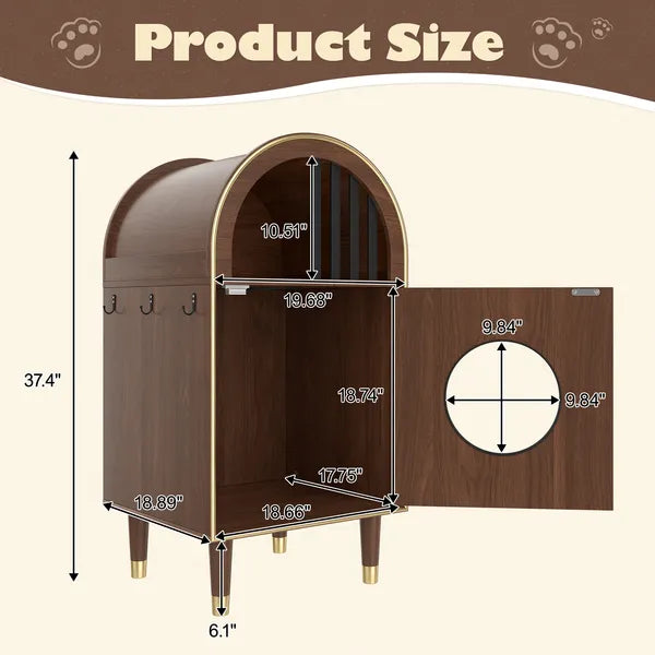 Cat Litter Box Enclosure , 2-in-1 Condo Cat Bed, Cat Shelter Furniture With Two-Level Cozy Haven For 2 Cats, Cute Kitty Condo For Sleeping, Luxury Cat House& Furniture, Espresso