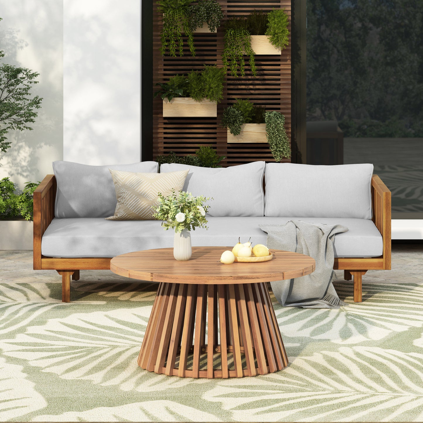 PATIO FURNITRE SETS- CLAREMONT 3 SEATER DAYBED   ACACIA WOOD TABLE