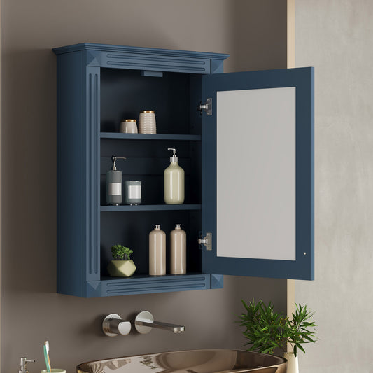 20   Wall Mounted Bathroom Storage Cabinet With Mirror, Medicine Cabinet With Height Adjustable Shelf, Over The Toilet Space Saver Cabinet