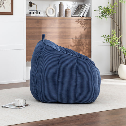 Giant Bean Bag Chair Sofa For Adults Teens, Comfy Corduroy Large Bean Bag Chairs With Armrests For Bedroom Living Room,  BeanBag Lazy Sofa Couch Chairs With Filler Included