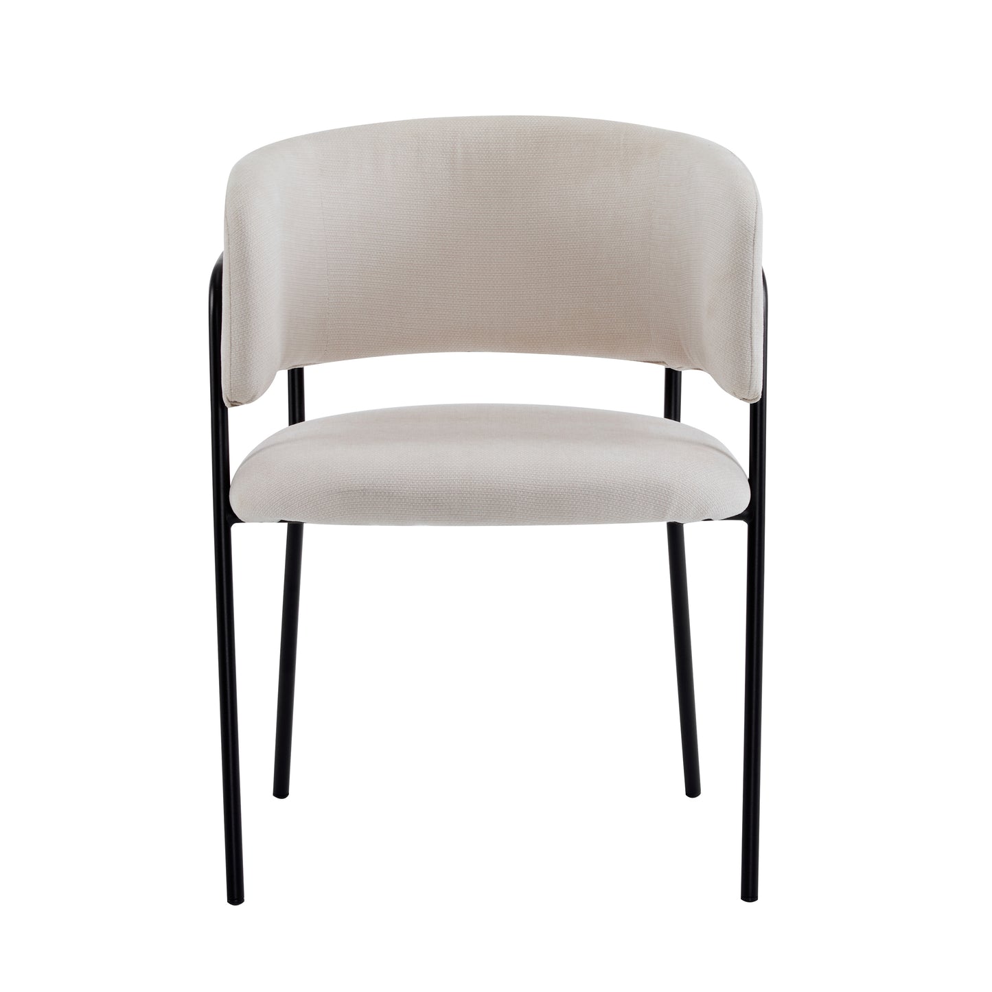 Modern Upholstered Arm Dining Chair Set Of 2-Beige