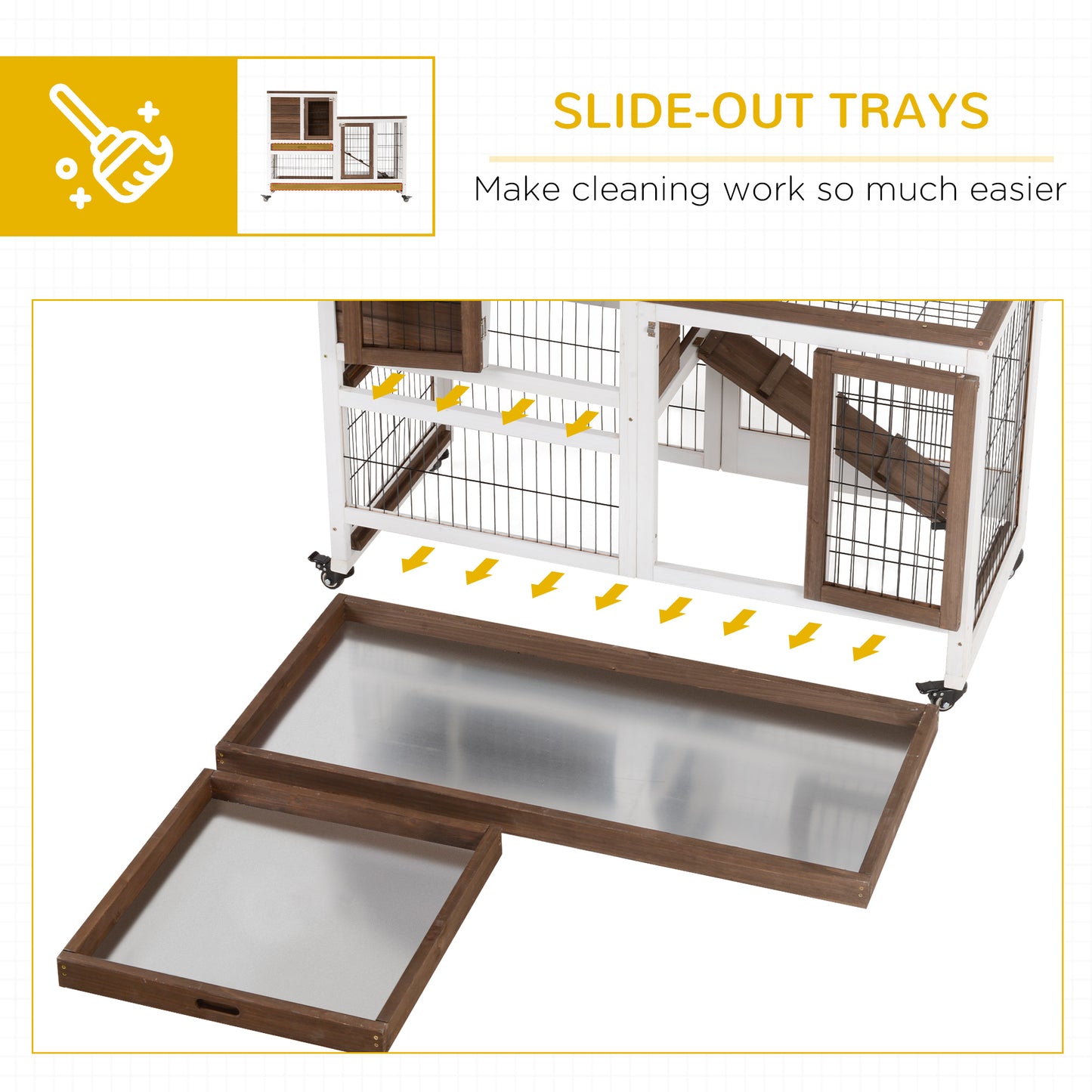 Wooden Rabbit Hutch Elevated Bunny Cage