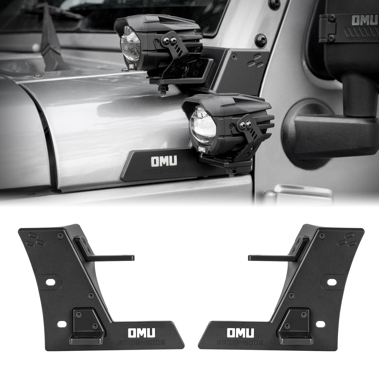 OMU Genesis Series A-Pillar Light System Mount For 2007-2017  Wrangler JK