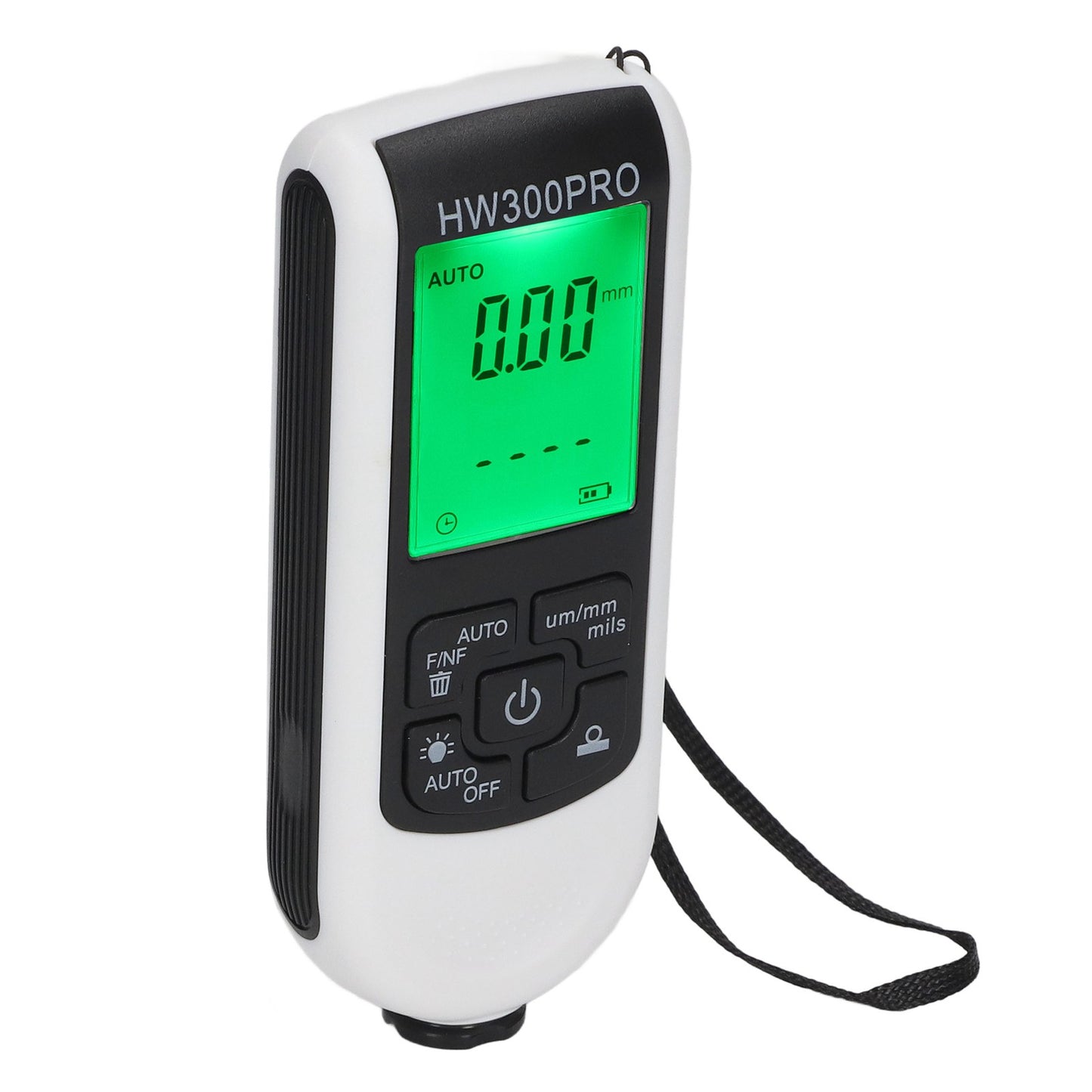 Digital Coating Thickness Gauge ABS With Portable Rope Automatic Shutdown Function Paint Coating Meter For Outdoor White