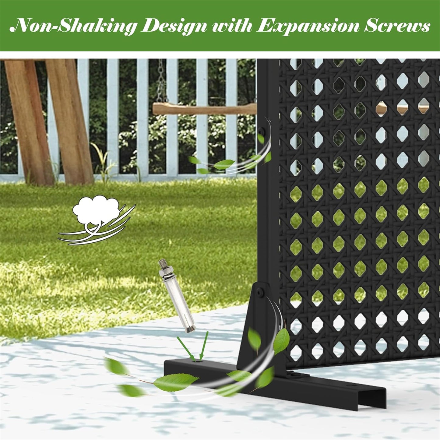 Metal Privacy Screen, Freestanding Outdoor Indoor Divider, Decorative Privacy Screen Panels For Balcony Patio Garden, Rhombus-Shaped