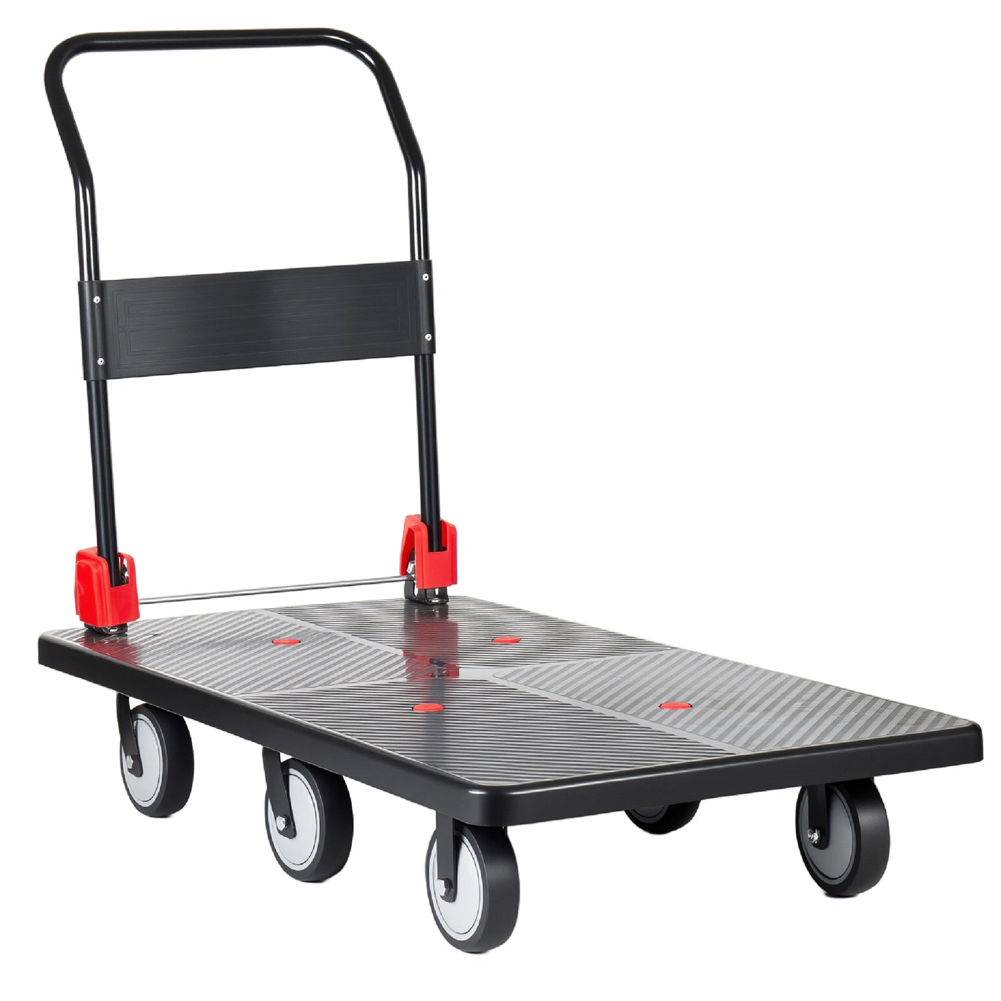 25.5 X51.5  Platform Truck  Foldable Handcart With 6  TPR 360- Degree Silent Wheels  1800lbs Heavy- Duty Push Dolly Cart  4 Steel Load- Bearing Beams For Warehouse Garage Home Use