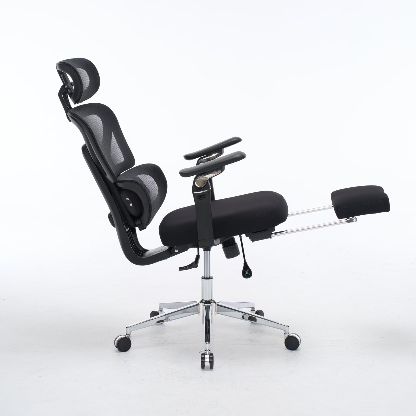 Ergonomic Home Office Desk Chair With Massage Lumbar Support,4D Headrest & 5D Armrests, Adjustable Back High And Seat Depth  Black