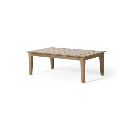 Acacia Wood Outdoor Coffee Table, Light Brown, 14 H X 23.5 W X 39.5 L