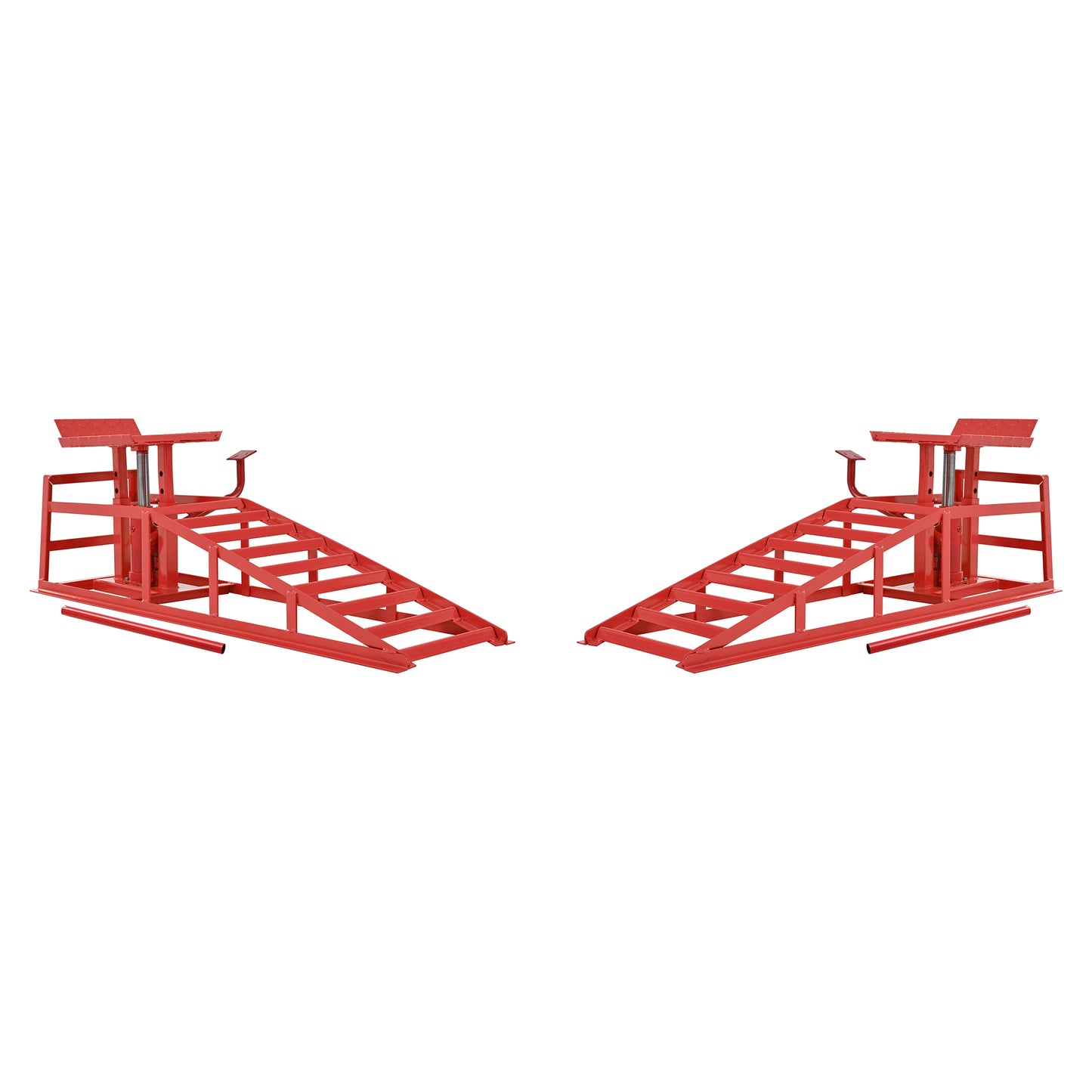 Auto Car Truck Service Ramps Lifts With Pedal, Garage Car Lift Hydraulic Ramps 5 Ton,Automotive Hydraulic Lift Repair Frame Lift  2 Pack  Red Color
