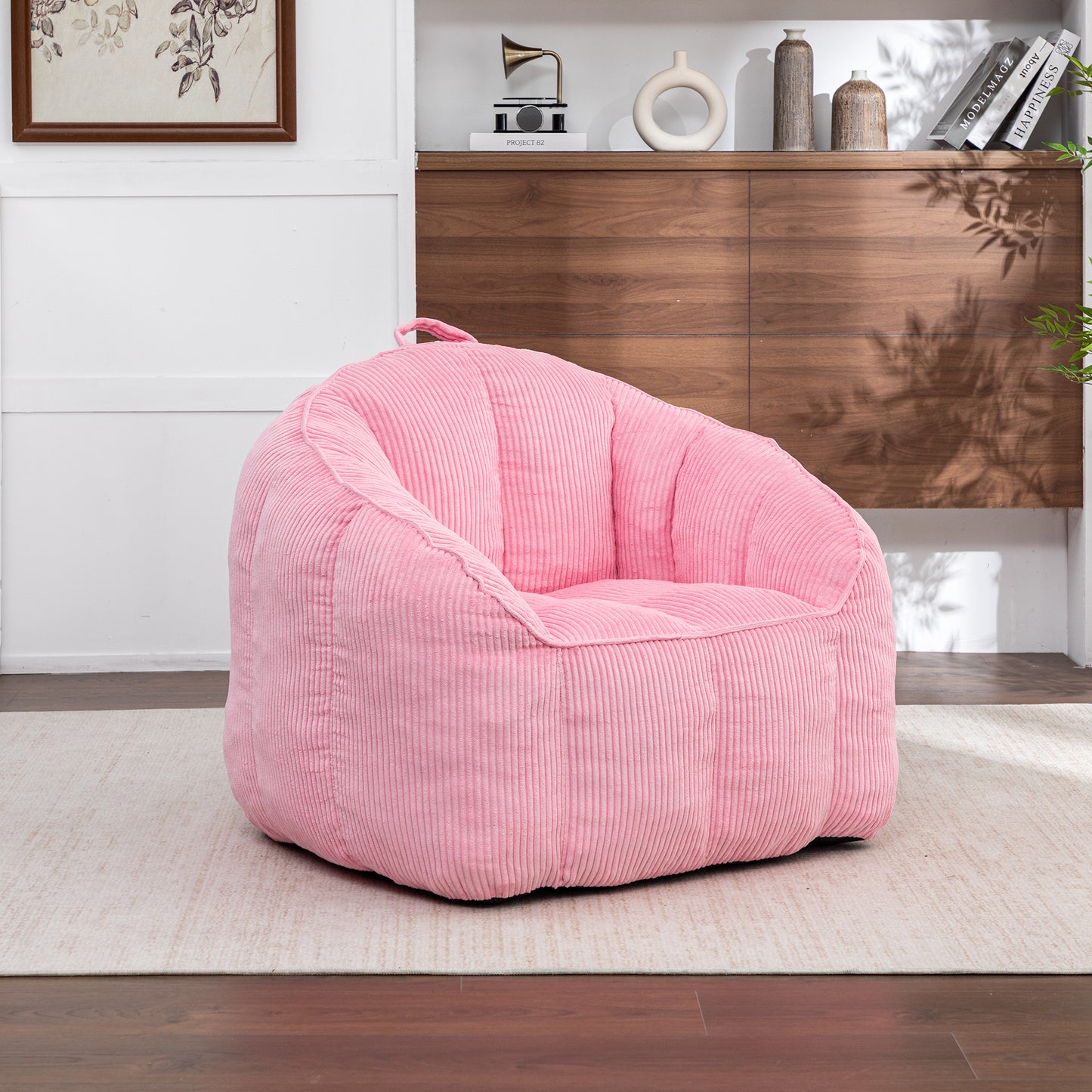 Giant Bean Bag Chair Sofa For  Teens, Comfy Corduroy Large Bean Bag Chairs With Armrests For Bedroom Living Room, BeanBag Lazy Sofa Couch Chairs With Filler Included