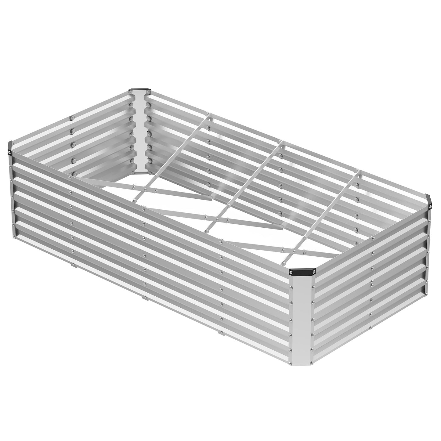Galvanized Raised Garden Bed, Easy-to-assemble Outdoor Metal Planting Box, Rust-resistant Steel Vegetable, Flower And Herb Planting Bed