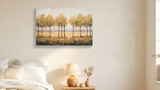 Framed Wall Art Decor Canvas Print Autumn Embellishments Plant Forest Abstract Tree Painting Picture Artwork Framed Wall Decor For Living Room Bedroom Living Room And Apartment 24x36 Inch