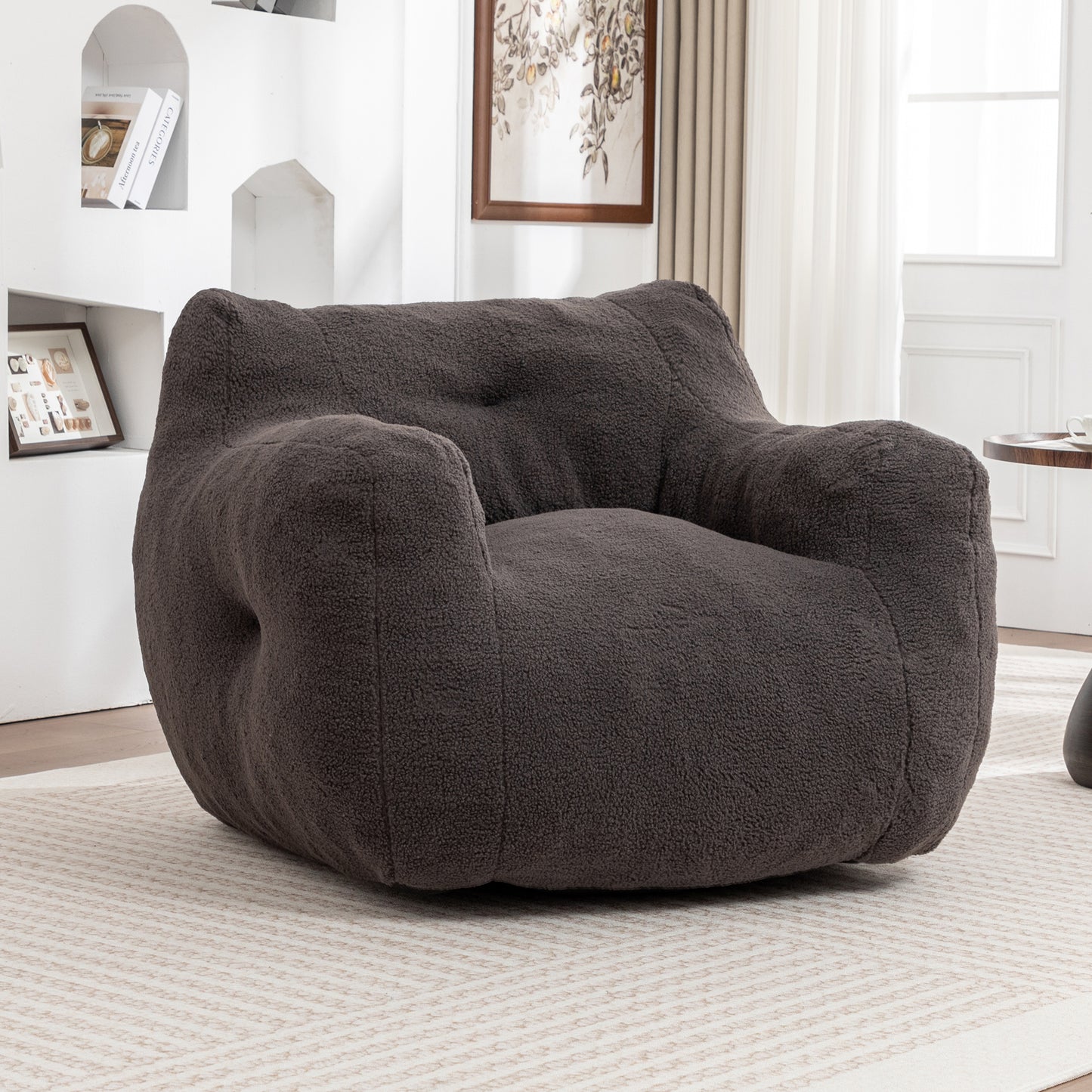 Bean Bag Chair, Bean Bag Sofa Chair With Armrests Stuffed High-Density Foam, Lazy Sofa Comfy Chairs BeanBag Chair For Adults In Living Room,Bedroom Reading