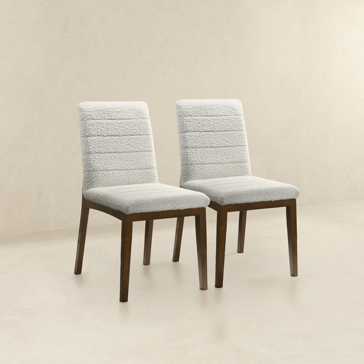 Ines White Boucle Dining Chair   Set Of 2