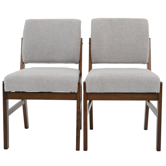 Caldwell Dining Chair Set Of 2 - Light Grey Boucle