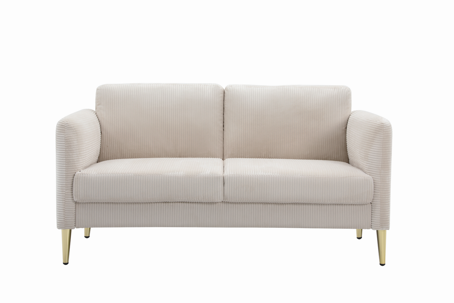 60.63   Wide Modern Corduroy Loveseat, Plush Upholstered Cushions, Solid Wood Frame, Compact Living Room And Apartment Furniture