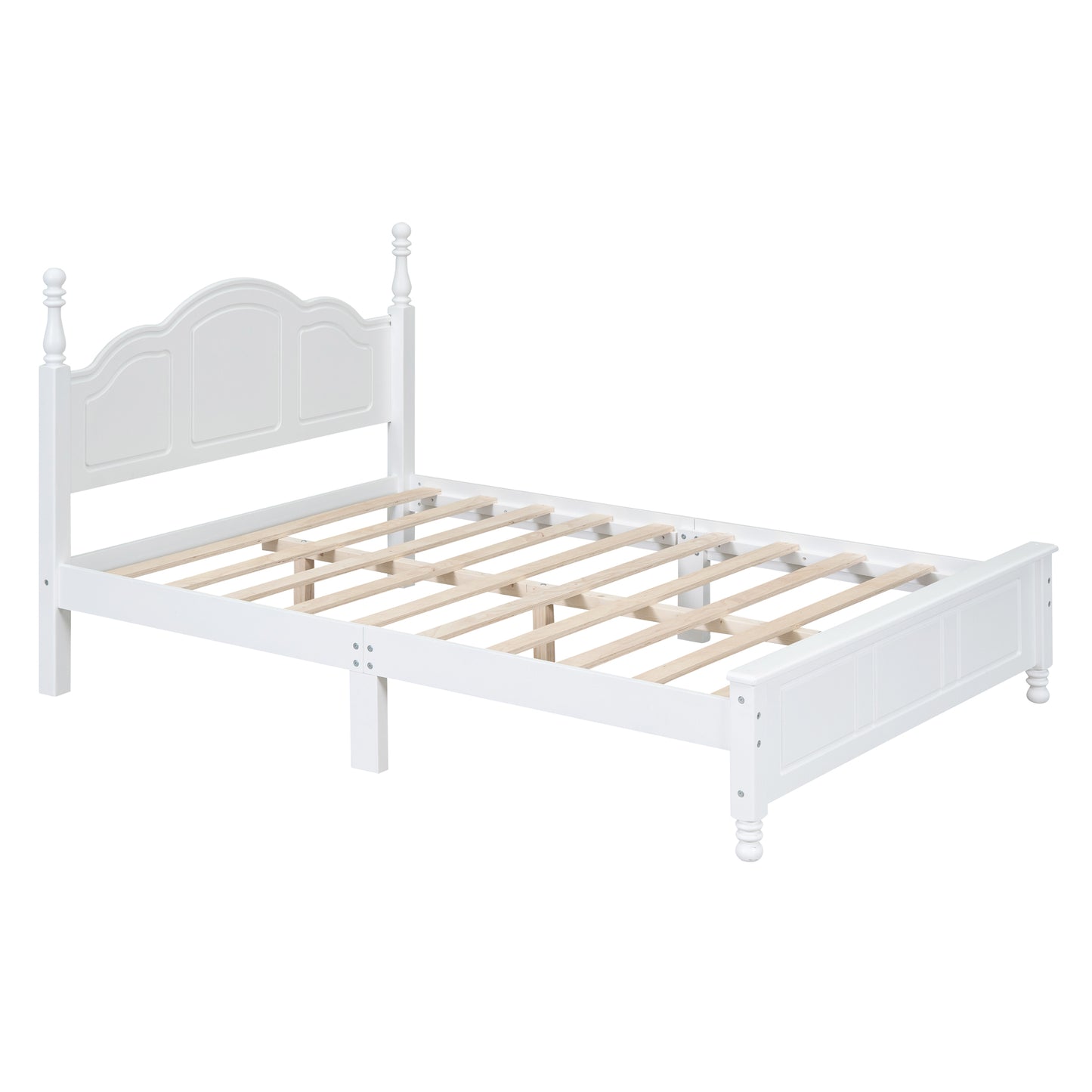 3-Pieces Bedroom Sets,Full Size Wood Platform Bed And Two Nightstands-White