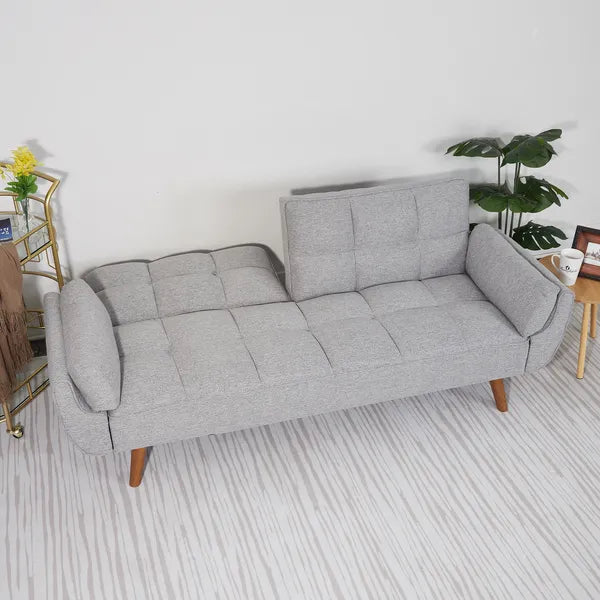 75' Flared Arm Convertible Sleeper Sofa-light Gray