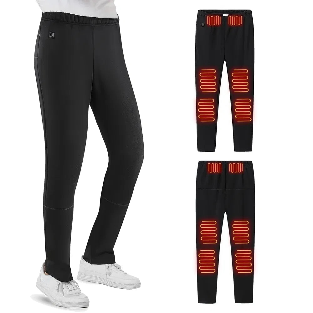 Winter Heated Pants For Men Women With 12 Heating Zones 5V USB Powered Heating Trouser With 3 Heating Levels Machine Washable For Outdoor Winter Activities Unisex