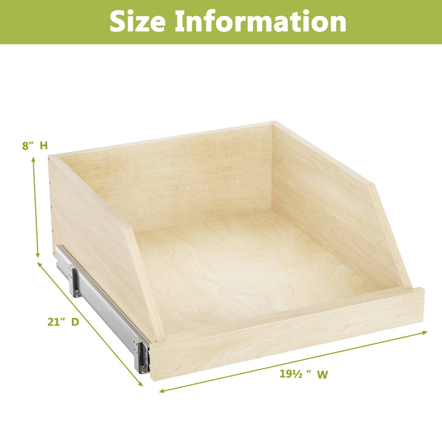 Pull Out Cabinet Organizer High Drawer 19  W X 21  D Hard Close Wood Slide Out Shelves Cabinet Storage And Organizer With Full Extension Rail Slides Pull Out Drawer For Kitchens Cabinet Pantry